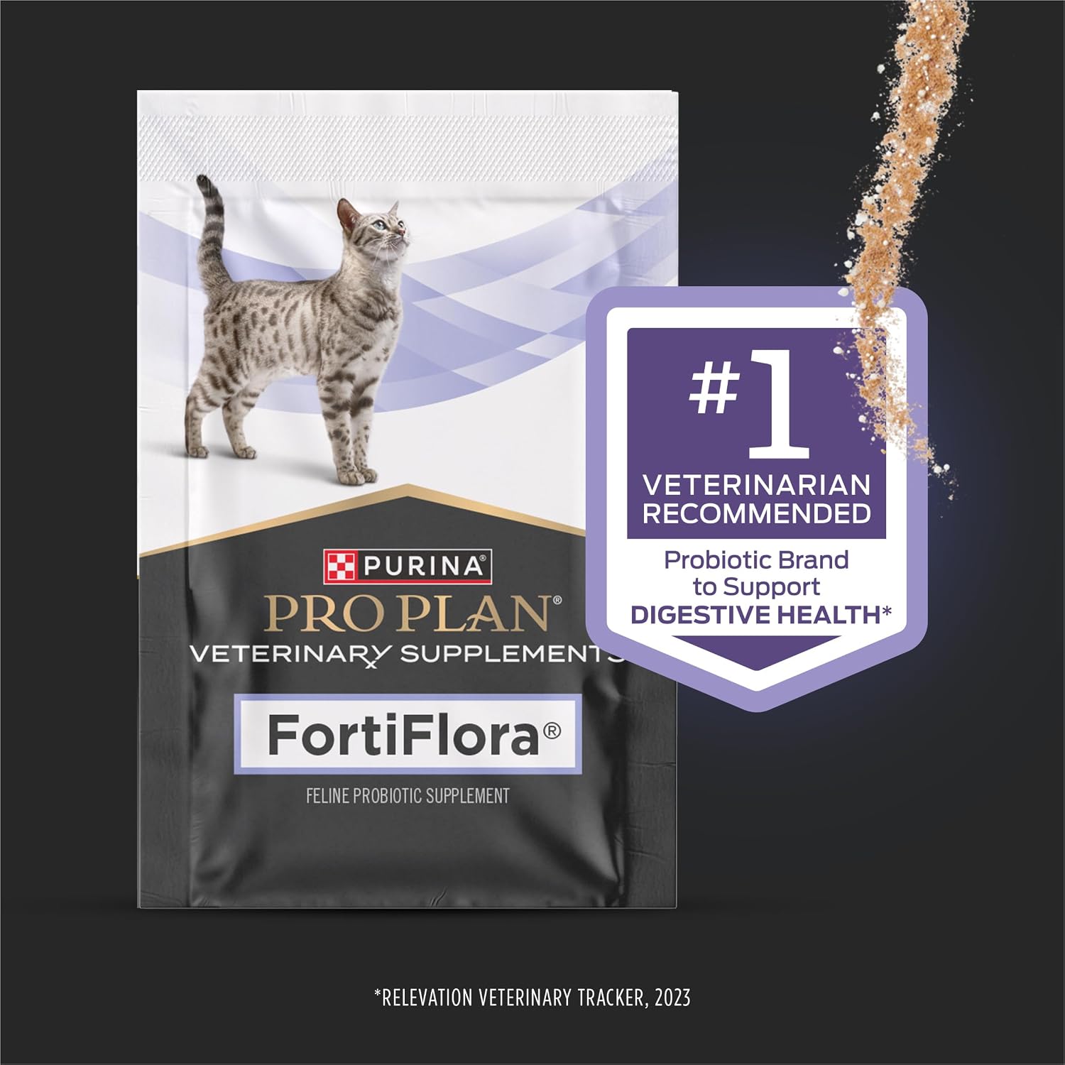 Pro Plan Veterinary Diets FortiFlora Daily Probiotic Powder Supplement for Cats with Digestive Support and Immune System