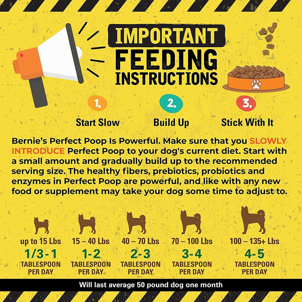 Bernie's Perfect Poop 4-in-1 Dog Digestion Supplement, Cheese, 12.8 oz | Digestive support for firm stools, diarrhea, constipation, gas and stool odor with fiber, prebiotics, probiotics and enzymes
